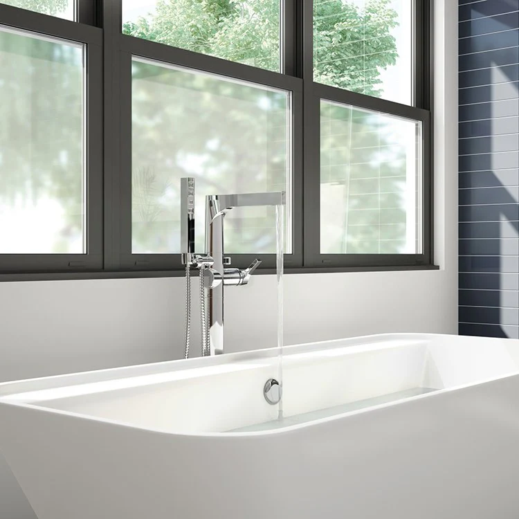 Zura Single Handle Freestanding Floor Mount Tub Filler with Handshower - Frankwebs