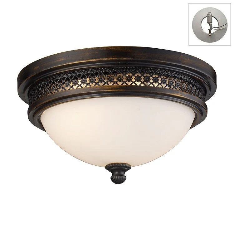 Flush Mounts Two-Light Flush Mount Ceiling Fixture with Recessed Light Kit - Frankwebs