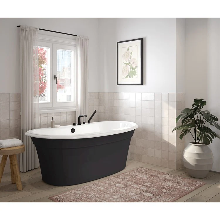 Freestanding Tub Ella Sleek 66 x 36 Inch Center Sterling Silver Oval - Frankwebs