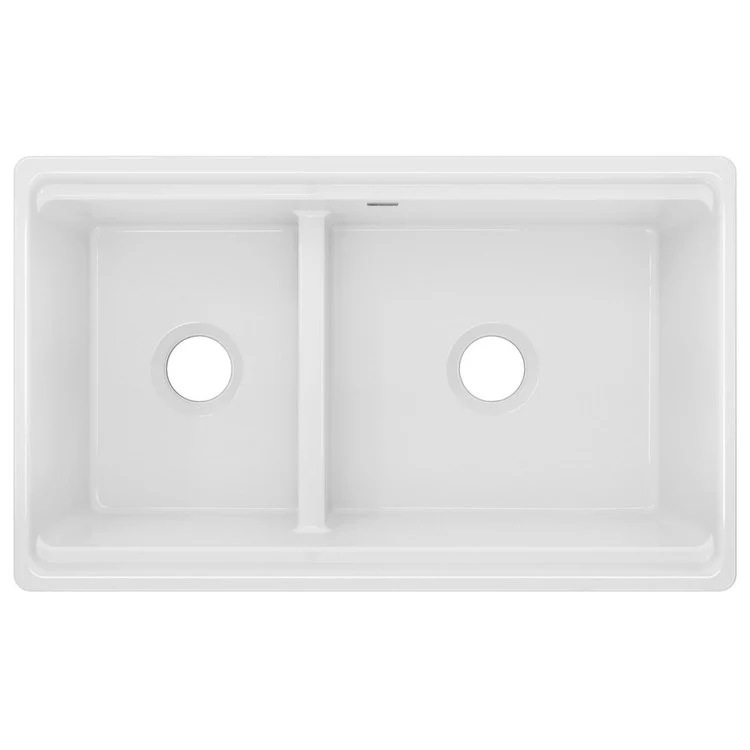 Kitchen Sink Fireclay 33 x 20 Inch Double Bowl 60/40 with Aqua Divide Apron Front White Farmhouse Drain Location Center Workstation - Frankwebs