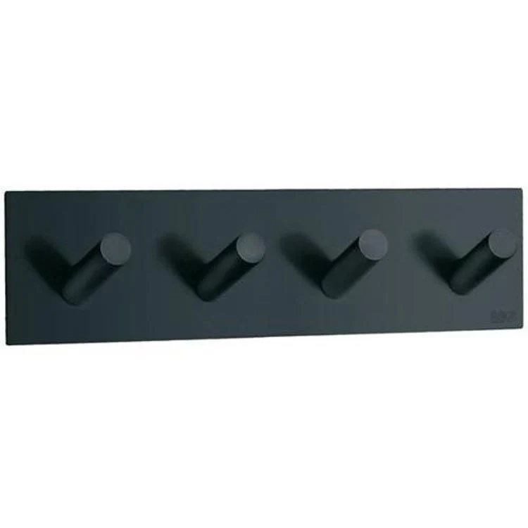 Coat Rack 4 Hook 1-1/4 x 7-1/2 x 1-7/8 Inch Black Stainless Steel - Frankwebs