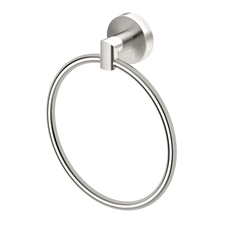 Towel Ring Glam 6.5 Inch Round Satin Nickel Metal Wall Mount - Frankwebs