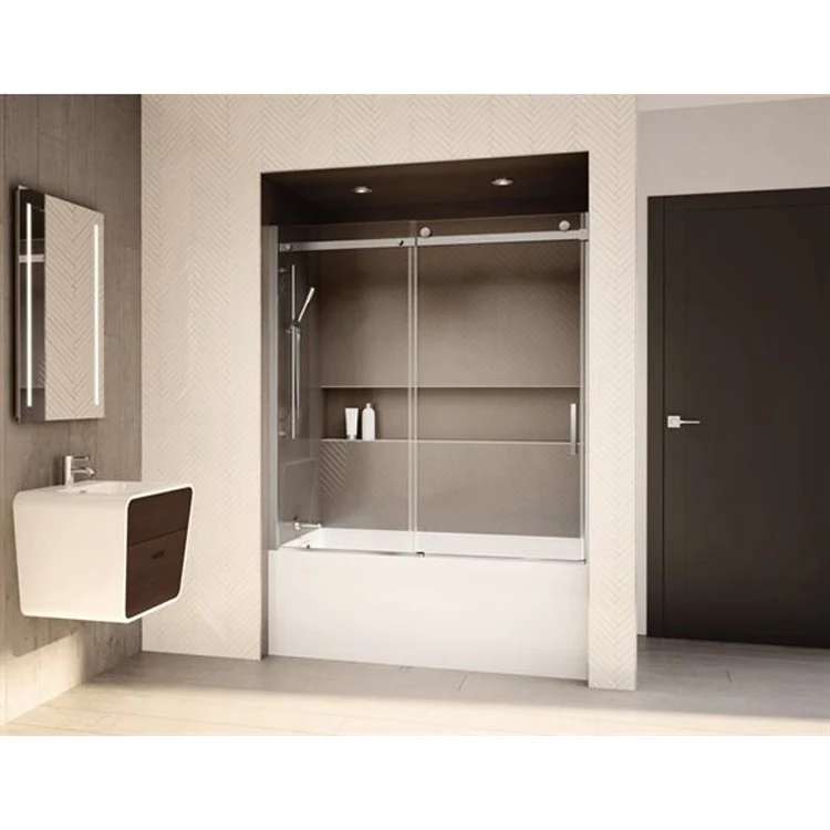 Shower Door Horizon Tub Enclosure 60 x 66 Inch Chrome Clear 5/16 Inch - Frankwebs