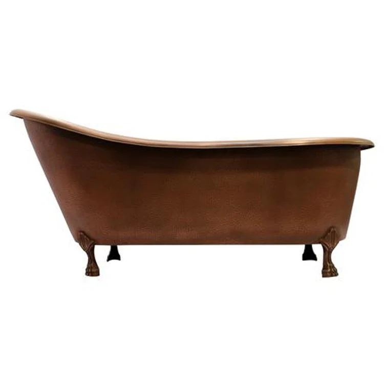 Freestanding Tub Gitali 68 Inch Single Slipper Oval Antique Copper Claw Feet No Faucet Holes - Frankwebs