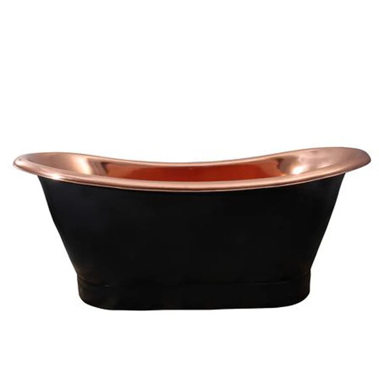 Freestanding Tub Chapal 69-1/2 x 31 x 28-3/4 Inch 70IN Double Slipper Tub Black Copper Center Oval - Frankwebs