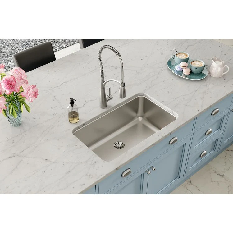 Kitchen Sink Gourmet 30.5 x 18.5 Inch Single Bowl with Perfect Drain Lustertone Undermount Stainless Steel 11-1/2 Inch - Frankwebs