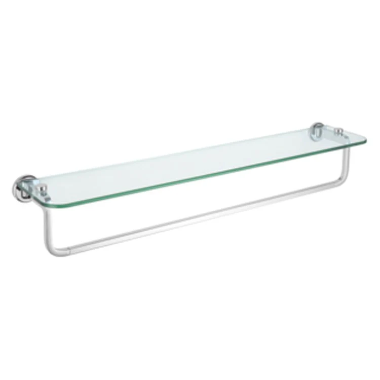 Towel Bar Kendari 24 Inch with Glass Shelf Chrome 5-1/4 Inch - Frankwebs