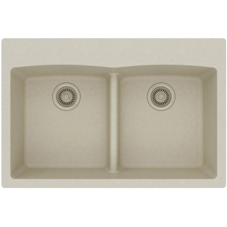 Kitchen Sink Quartz Classic 33 x 22 Inch Double Bowl Equal with Aqua Divide Bisque Drop-In - Frankwebs