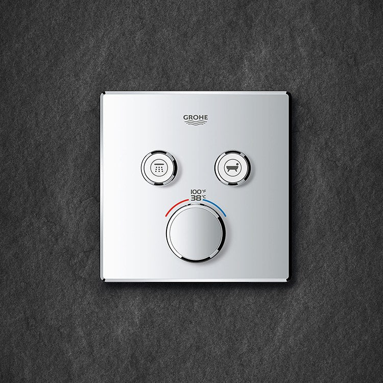 Grohtherm SmartControl Dual-Function Square Thermostatic Valve Trim with Control Module - Frankwebs