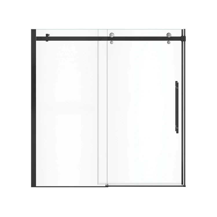 Tub and Shower Door Vela Sliding 59 x 59 Inch Matte Black/Chrome Clear 5/16 Inch 22-1/2 to 24-1/2 Inch - Frankwebs
