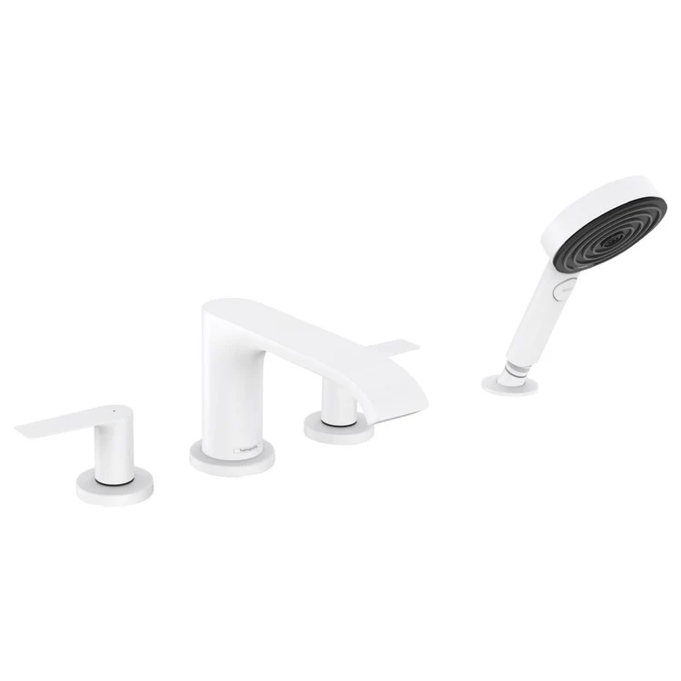 Roman Tub Trim Vivenis 2 Lever Brushed Nickel 4 Hole PowderRain 1.75 Gallons per Minute - Frankwebs