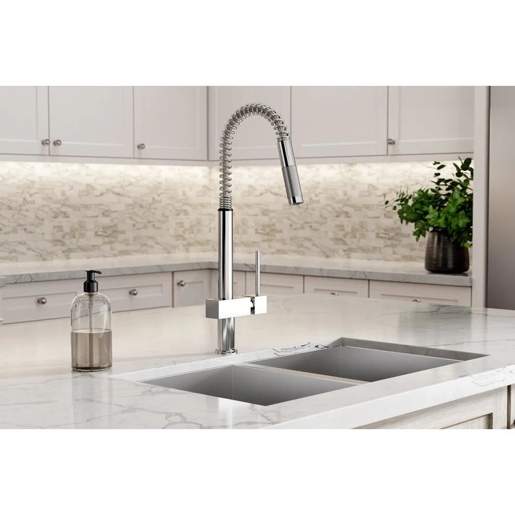 Kitchen Faucet Avado Deck Mount 1 Forward Only Lever Handle ADA Chrome Semi-Pro 1 Hole Spout Height 21-1/8 Inch - Frankwebs