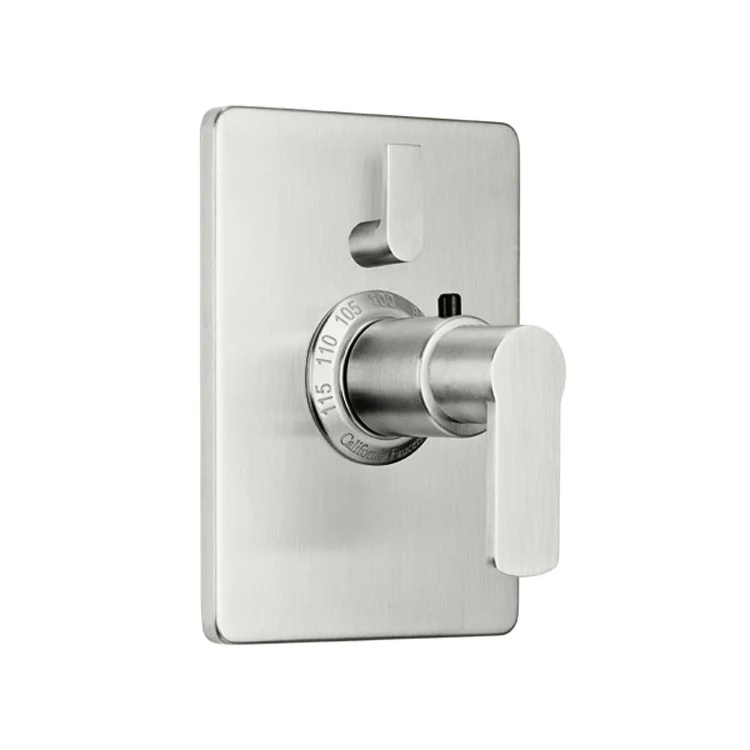Thermostatic Trim Arpeggio Rectangular with Single Volume Control 2 Lever Polished Nickel ADA for Requires Rough Valve TH51-R Or TH51D2-R Handles and Escutcheon Brass - Frankwebs