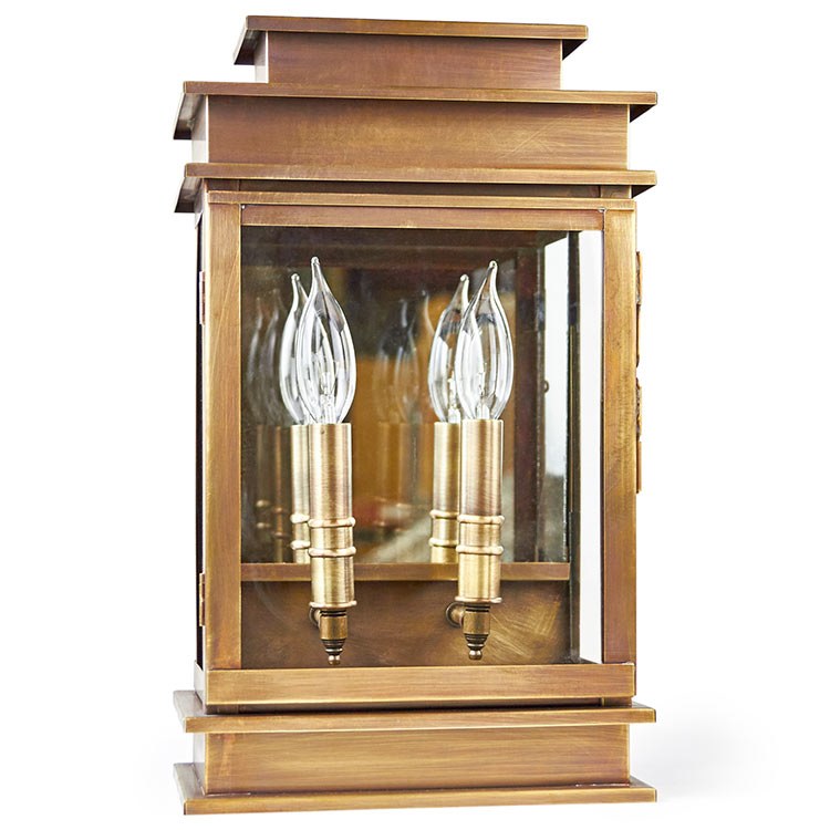 Empire Two-Light Outdoor Wall Lantern with Plain Mirror - Frankwebs