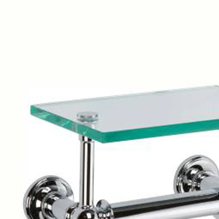 Toilet Paper Holder Columnar 2 Post Spring Loaded with Cover Polished Chrome Brass 6-3/8 Inch 5-5/8 Inch Wall Mount - Frankwebs