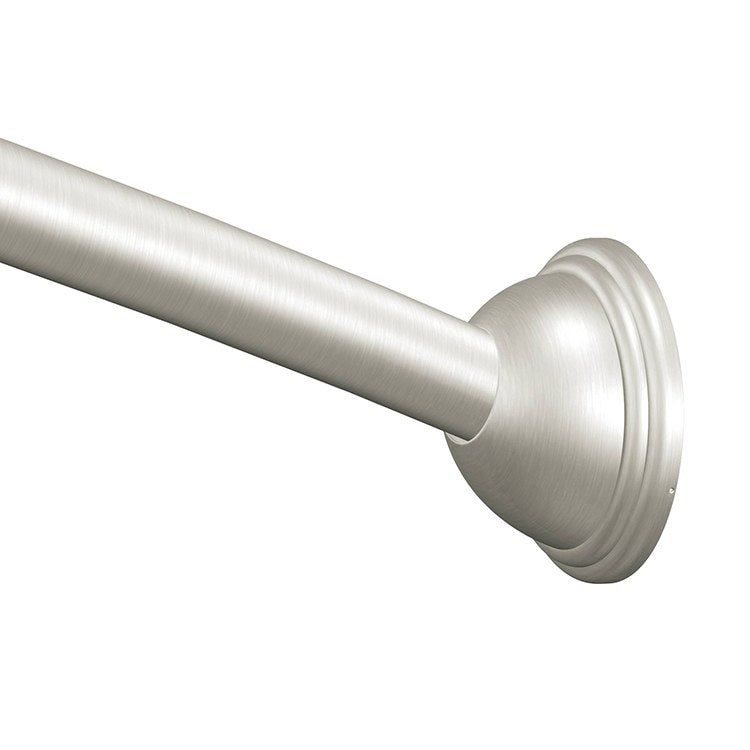 Adjustable-Length Curved Stainless Steel Shower Rod with Concealed Mount Flanges - Frankwebs