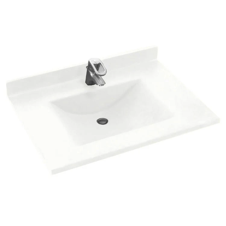 Vanity Top Contour Single Bowl 25 x 22 Inch ADA Ice Swanstone - Frankwebs