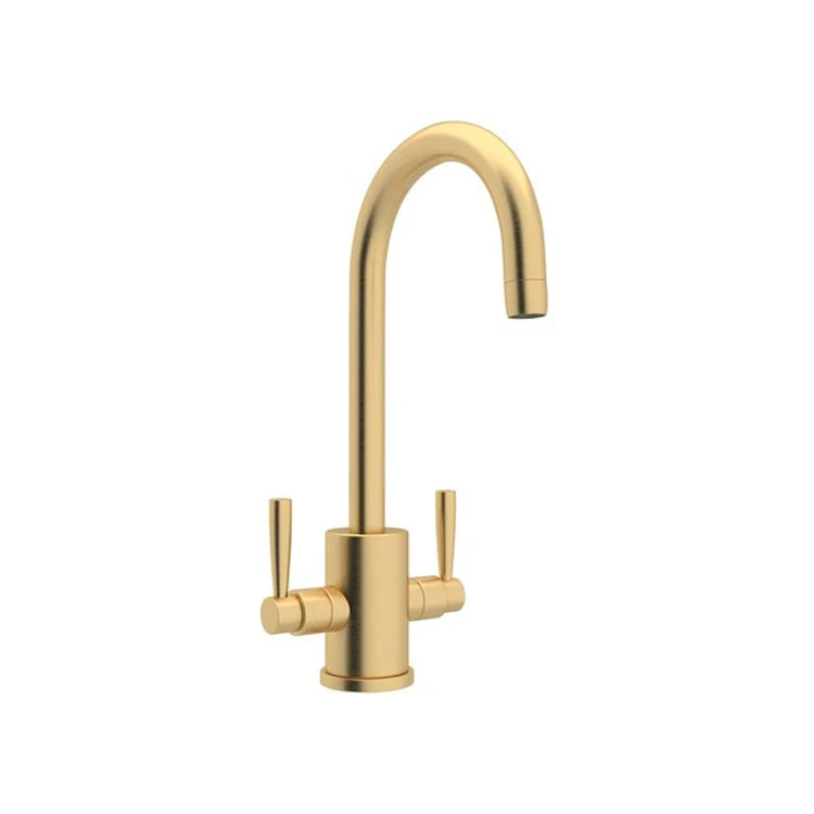 Bar Faucet Holborn Round Body 2 Lever CEC Satin English Gold 1.8 Gallons per Minute - Frankwebs