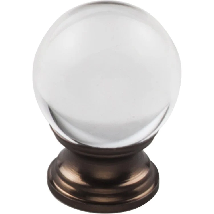 Knob Serene Clarity Clear Round for Decorative Hardware Oil Rubbed Bronze Zinc Alloy 1-3/16 Inch 1-9/16 Inch - Frankwebs