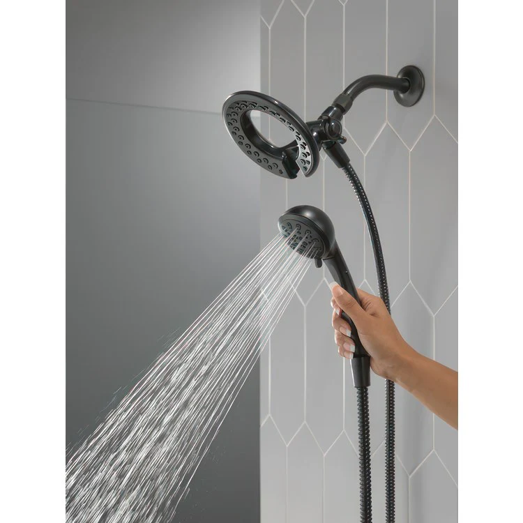 Handshower Combination In2ition Universal Showering Components 2-In-1 Matte Black WaterSense 6-1/8 Inch Includes 72 Inch Hose 2.0 Gallons per Minute - Frankwebs
