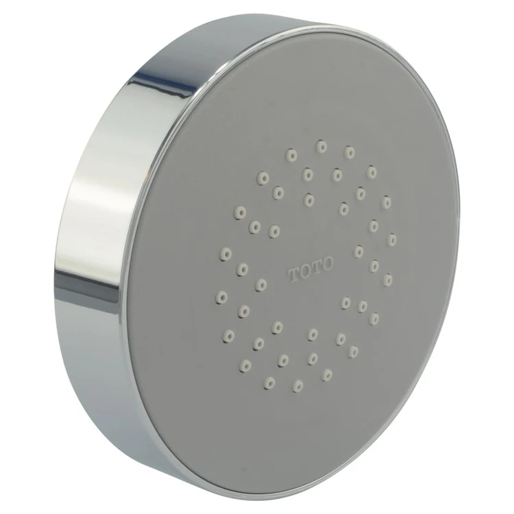 Showerhead Oberon 1 Function Round Polished Chrome 4-1/8 Inch 1.5 Gallons per Minute Air Injected & AeroJet+ Technology Enhanced Flow Trajectory Rubber Nozzles - Frankwebs