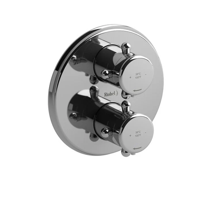 Thermostatic Valve Retro Pressure Balance System Round 4-Way 2 Cross Chrome 7-1/8W x 7-1/8H Inch - Frankwebs