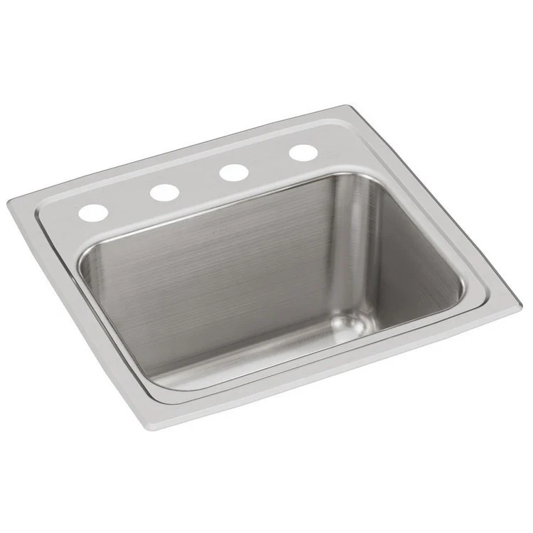 Kitchen Sink Lustertone Classic 17 x 16 Inch Single Bowl OS4 Hole Lustrous Satin Drop-In - Frankwebs