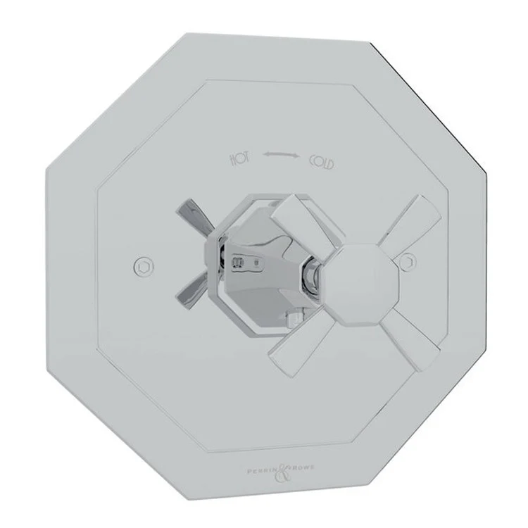 Thermostatic Trim Deco 3/4 Inch without Volume Control 1 Cross Polished Chrome Brass - Frankwebs