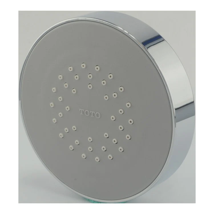 Showerhead Oberon 1 Function Round Polished Chrome 4-1/8 Inch 1.75 Gallons per Minute Air Injected & AeroJet+ Technology Enhanced Flow Trajectory Rubber Nozzles - Frankwebs