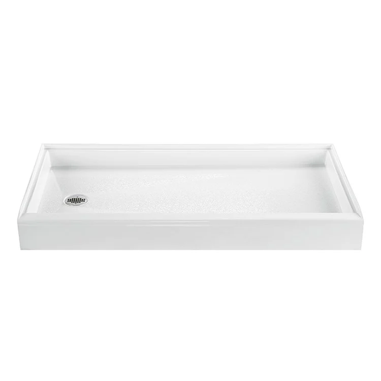 Shower Base Single Threshold Biscuit 60 x 32 Inch Acrylic Left Hand Drain - Frankwebs