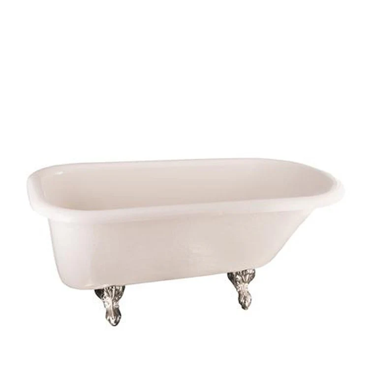 Freestanding Tub Andover 60 Inch Roll Top Oval Acrylic Bisque/Black Ball and Claw Feet 3-3/8 Inch Center Faucet Holes Rolled Rim - Frankwebs