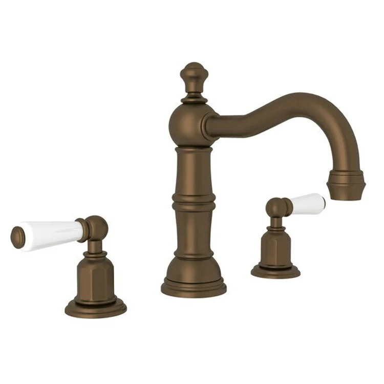 Lavatory Faucet Edwardian 6-15-3/4 Inch Spread 2 Lever English Gold 1.2 Gallons per Minute Swivel Column Spout - Frankwebs