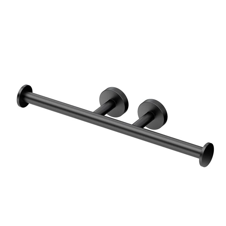 Toilet Paper Holder Glam Double Holder Matte Black Metal Wall Mount - Frankwebs