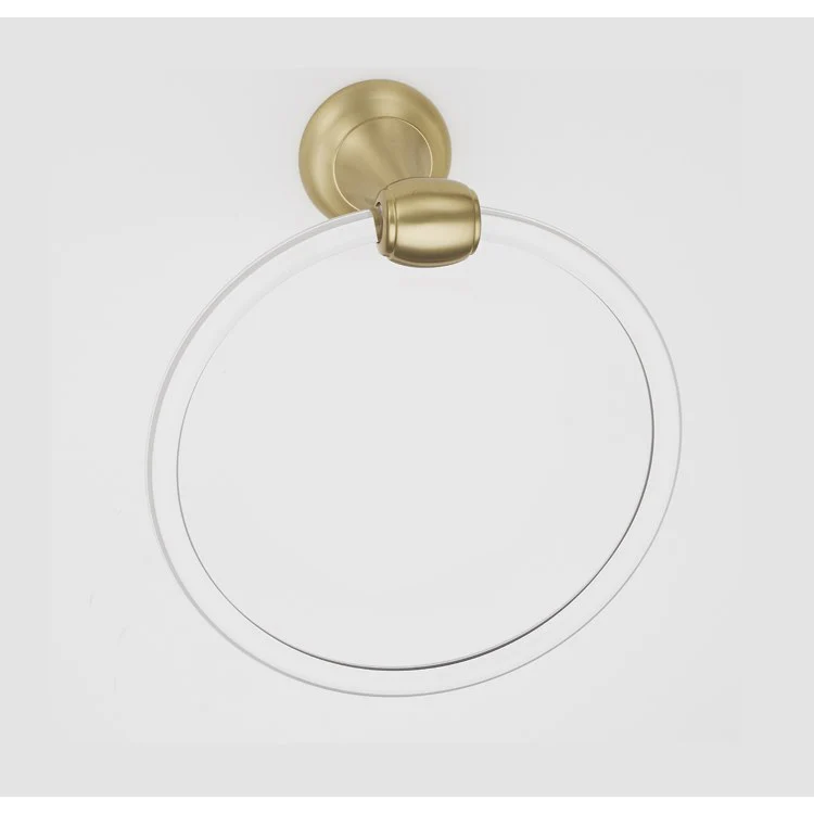 Towel Ring Royale Acrylic Bath 6 Inch Unlacquered Brass 3-1/8 Inch - Frankwebs