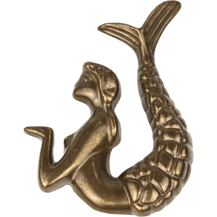Knob Atlas Nautical/Ocean Mermaid Right Burnished Bronze Zinc Alloy 2-1/2 Inch - Frankwebs