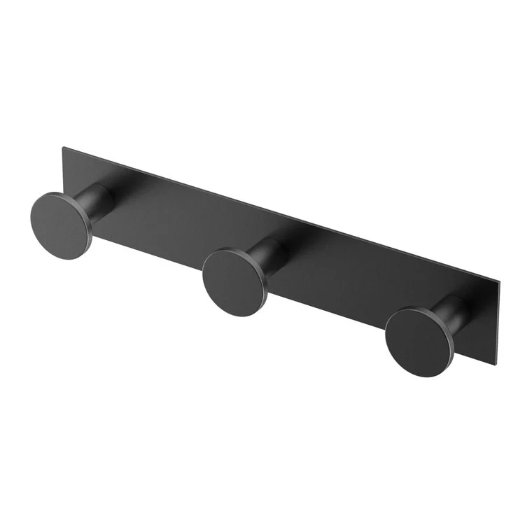Robe Hook Glam Triple Matte Black 2-1/4 Inch 1-16/25 Inch Wall Mount Metal - Frankwebs