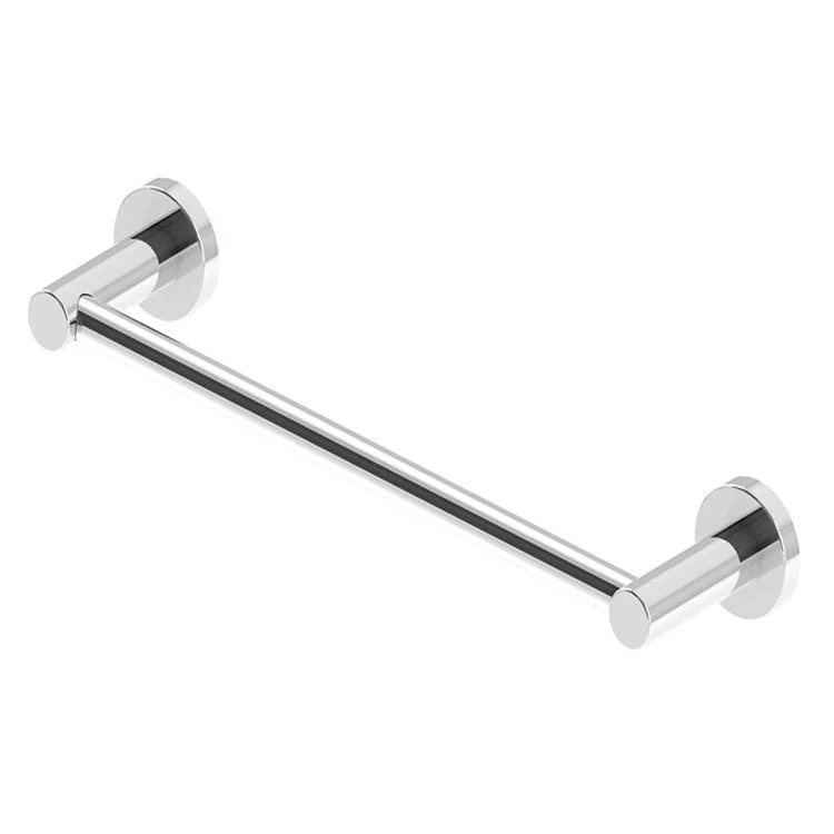 Towel Bar Dia 12 Inch Single Polished Chrome Metal 3-1/4 Inch - Frankwebs