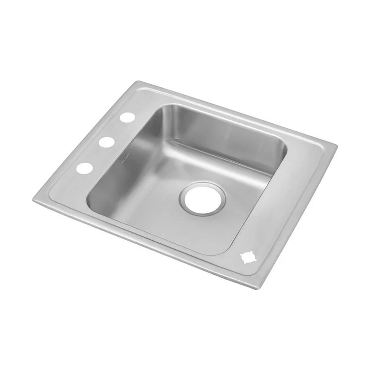 Classroom Sink Lustertone 22 x 19.5 Inch Single Bowl ADA 2 Hole Lustrous Satin Drop-In Minimum Cabinet Size 27 Inch 6-1/2 Inch Quick Clip Mounting System 18 Gauge Bottom Only Pads Mounting Hardware Included for Up to 3/4IN Countertop - Frankwebs