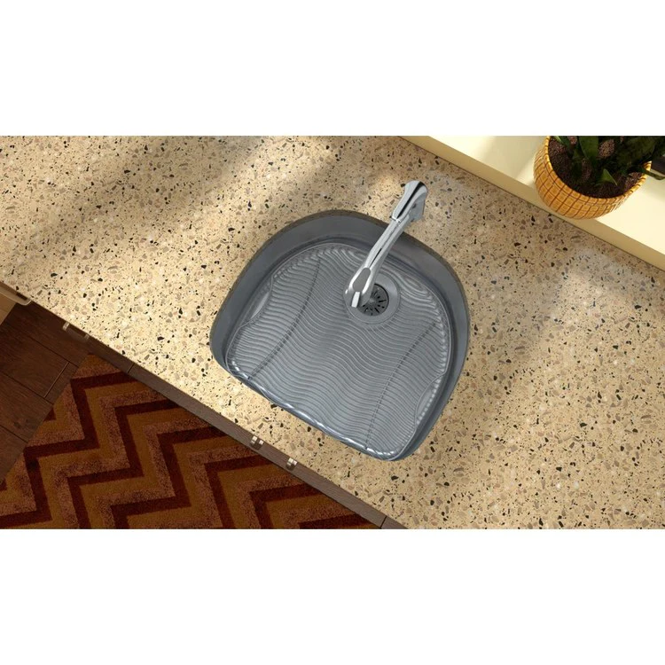 Kitchen Sink Lustertone Classic 23.625 x 21.25 Inch Depth 7-1/2 Inch Single Bowl Perfect Drain Lustrous Satin Undermount Drain Location Rear Center - Frankwebs