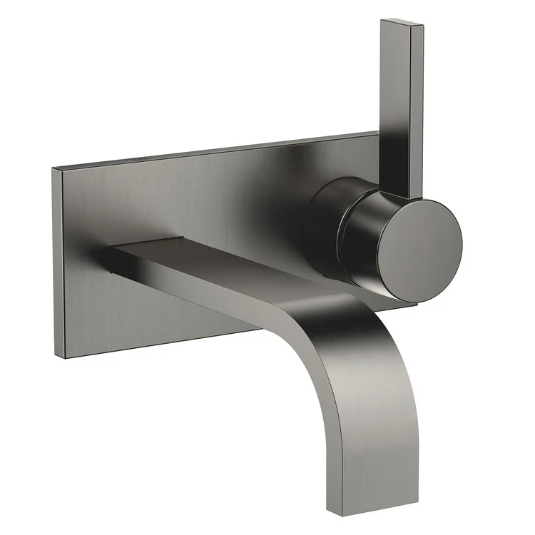 Lavatory Faucet MEM Mixer Wall Mount with Cover Plate 1 Lever ADA WaterSense Brushed Dark Platinum 1.2 Gallons per Minute Less Drain 2 Hole - Frankwebs