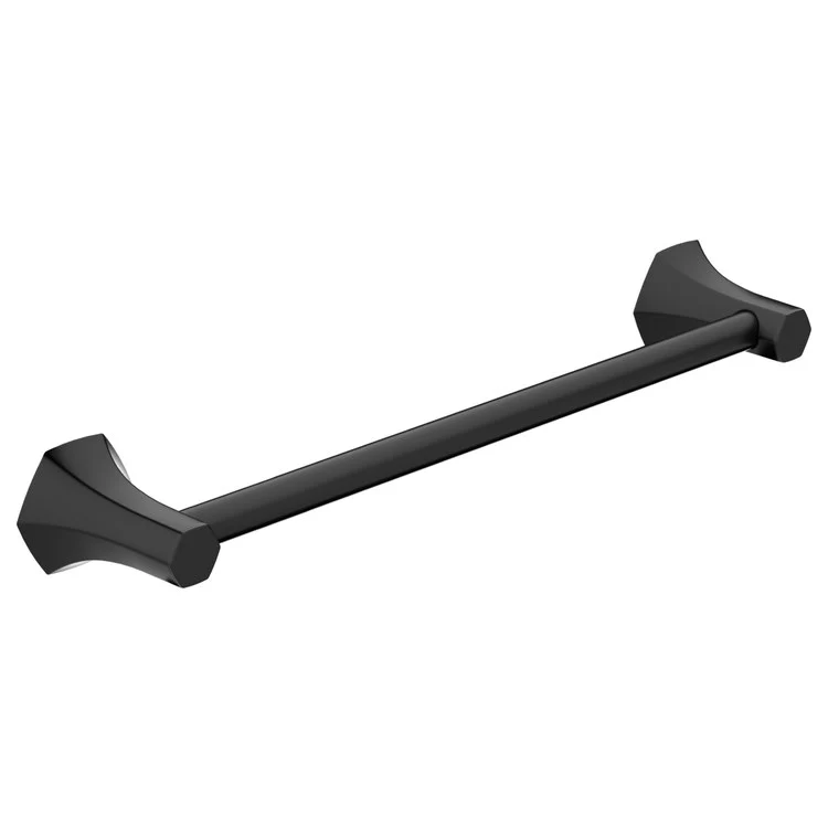 Towel Bar Locarno 18 Inch Single Matte Black Metal 3-1/2 Inch - Frankwebs