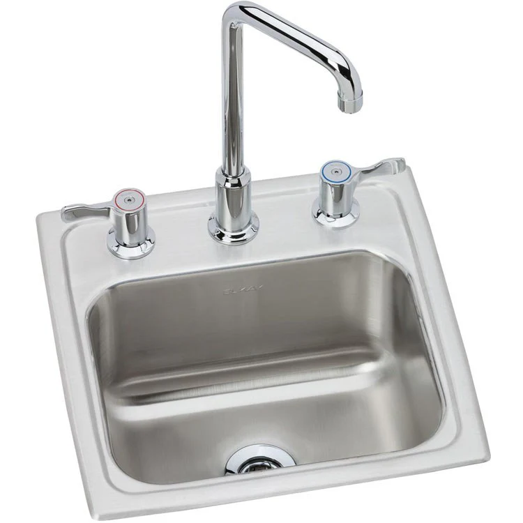 Hospitality Sink 15 x 15 Inch Single Bowl Kit 3 Hole Bowl Dimension 12 x 9-1/4 x 7 Inch - Frankwebs