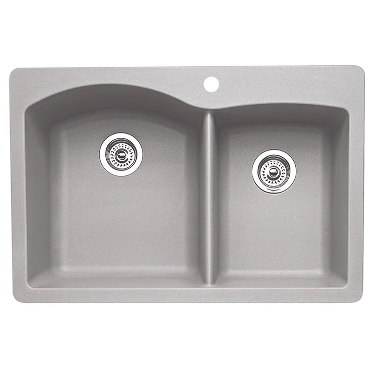 Kitchen Sink Diamond 33 x 22 Inch Double Bowl 1-3/4 Bowl 1 Hole Coal Black Drop-In/Undermount - Frankwebs