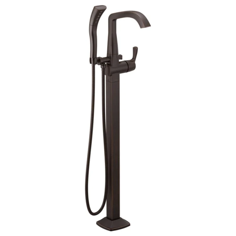Tub Filler Trim Stryke Floor Mount with Handshower 1 Lever Matte Black ADA - Frankwebs