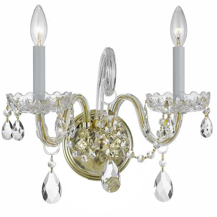 Traditional Crystal Two-Light Wall Sconce - Frankwebs