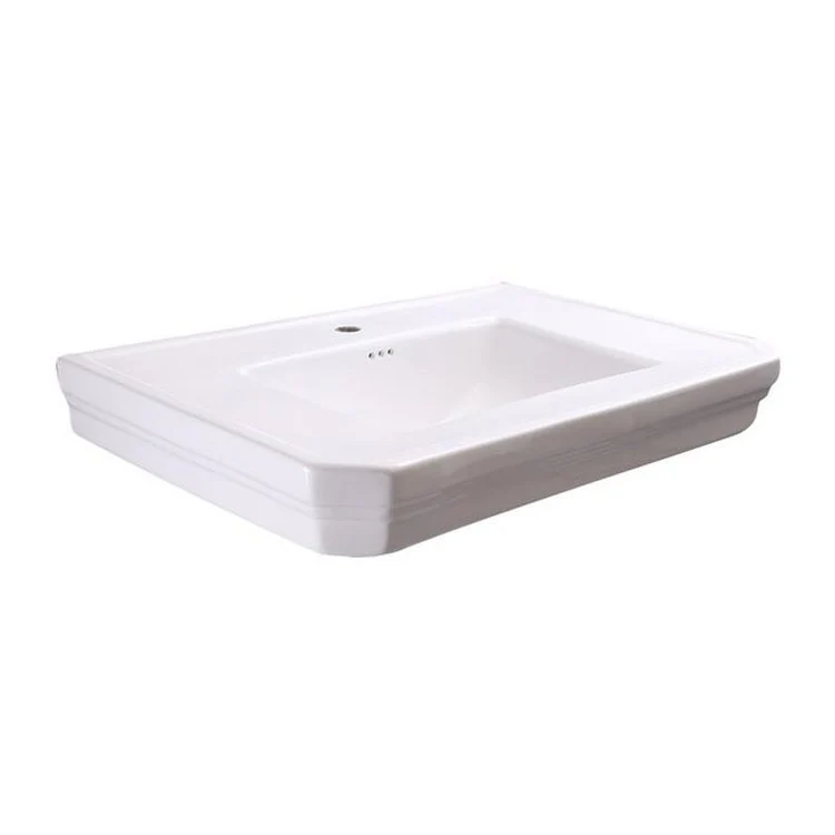 Pedestal Top Corbin with Overflow 32 Inch White Vitreous China Rectangle - Frankwebs