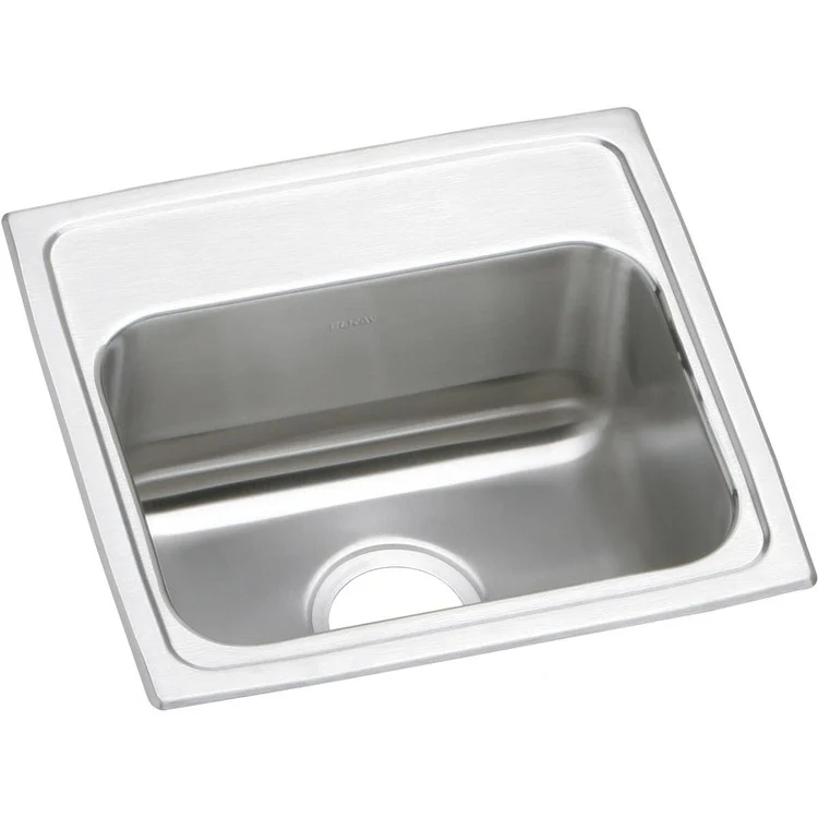 Kitchen Sink Lustertone Classic 17 x 16 Inch Single Bowl ADA Lustrous Satin Drop-In Rectangle Drain Location Center Depth 6-1/2 Inch Bottom Only Pads - Frankwebs