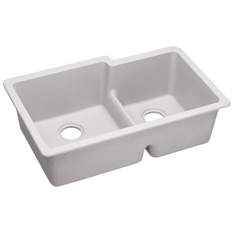 Kitchen Sink Quartz Classic 33 x 20.5 Inch Double Bowl Offset 60/40 with Aqua Divide Greystone Undermount - Frankwebs