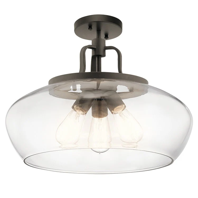 Davenport Three-Light Pendant/Semi-Flush Mount Ceiling Fixture - Frankwebs