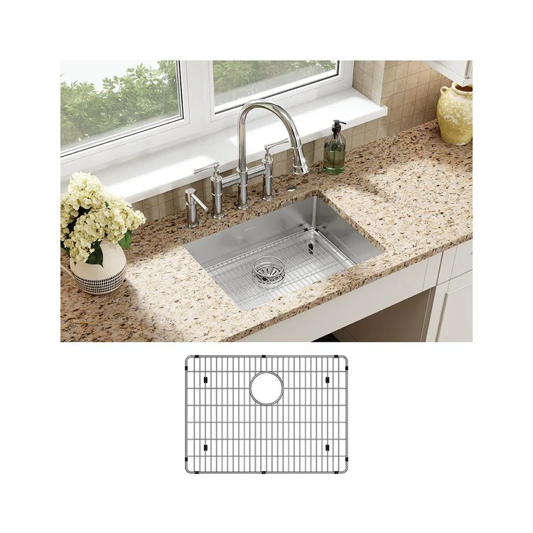 Kitchen Sink Crosstown 25 x 22 Inch Single Bowl 5 Hole ADA Polished Satin Drop-In Undermount Rectangle Drain Location Rear Center Depth 6 Inch Sound Guard - Frankwebs